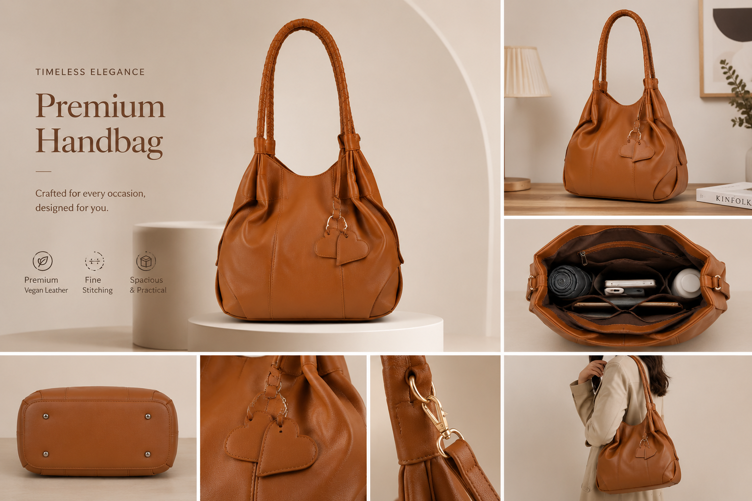 Luxury Women's PU Leather Tote Handbag – Large Office Shoulder Bag | Shopburst